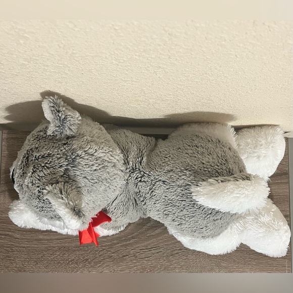 Husky Dog Laying Down Plush - Picture 7 of 7